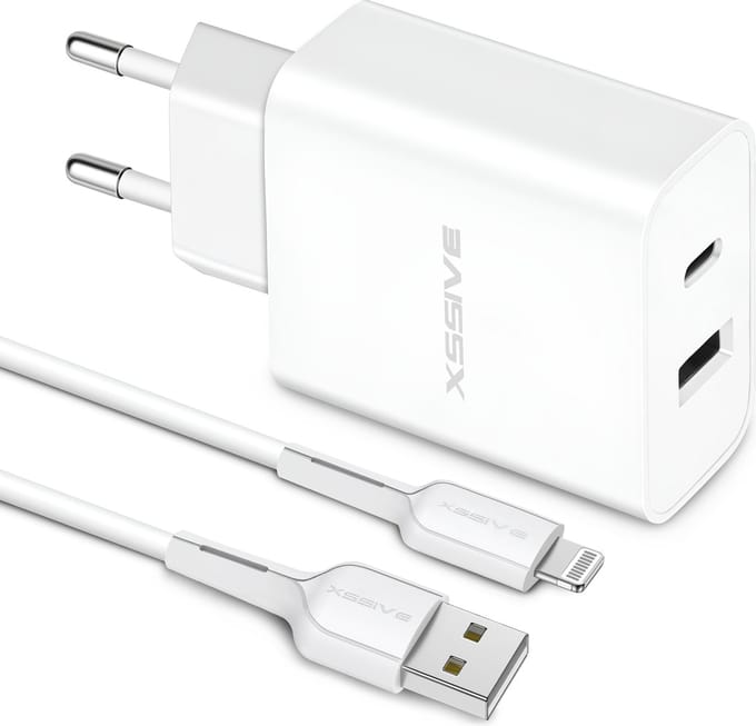 Dual Snellader met geschikt voor iPhone Oplader Kabel 1 Meter - Voor 14 Pro Max en ouder