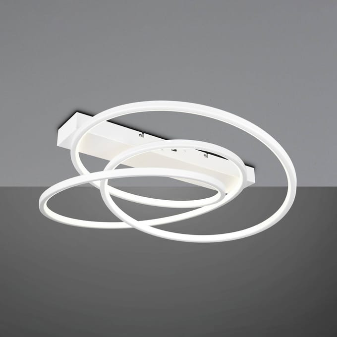 Trio Lighting Darvin plafondlamp, wit, metaal, kunststof, CCT