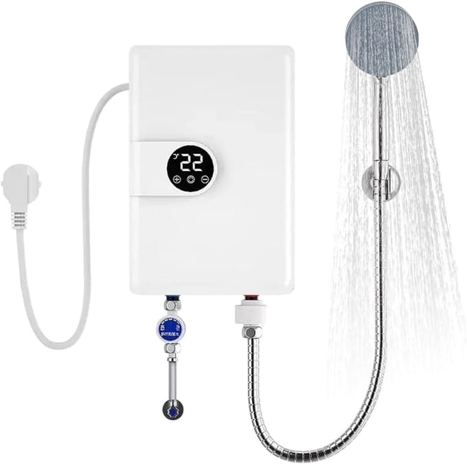 Doorstroomboiler - Directe Verwarming - Direct Warm Water - Digitale Temperatuurregeling - 29 cm Breed - Wit