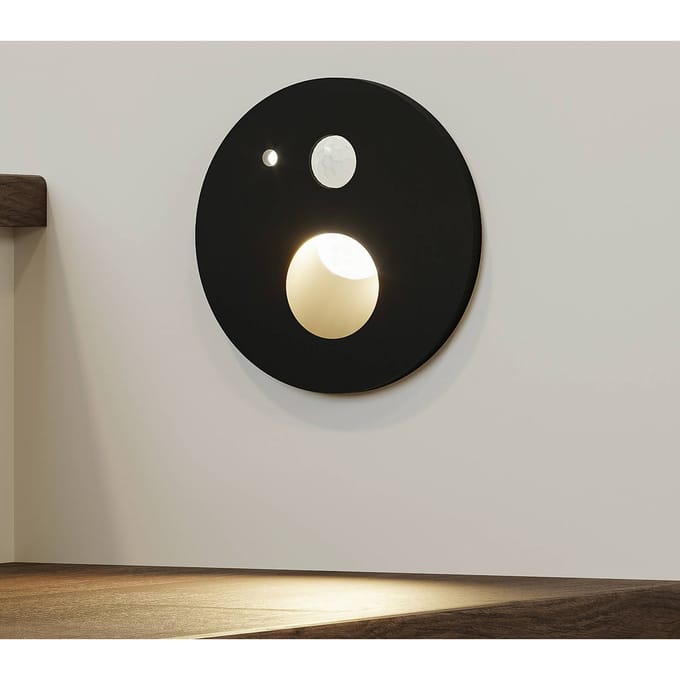 Arcchio Neru LED inbouwlamp, sensor, rond zwart