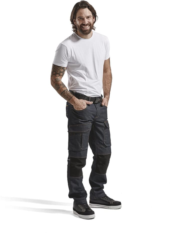 Blaklader Service werkbroek denim 1497-1141 - Marineblauw/Zwart - D100