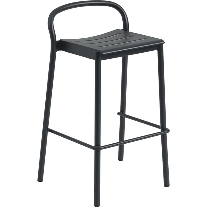 Muuto Linear Steel Barstoel - zwart