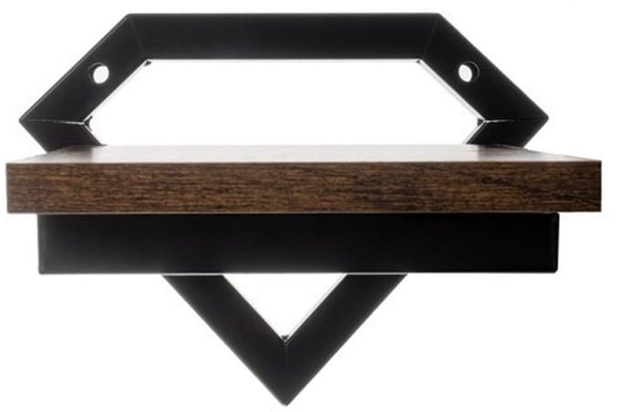 Wandrek – Diamantvorm – MDF en Metaal – 19 x 23 x 20 cm
