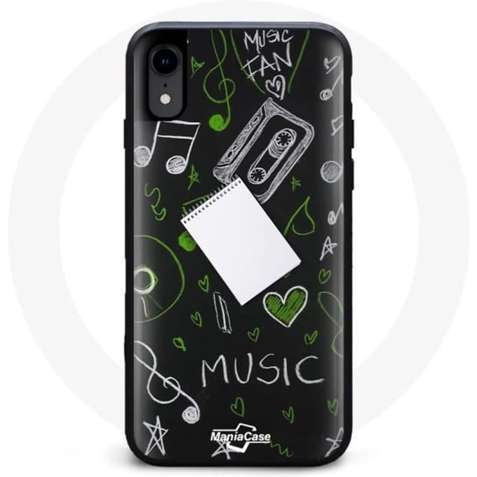 Iphone X hoesje met muziektekeningpatroon