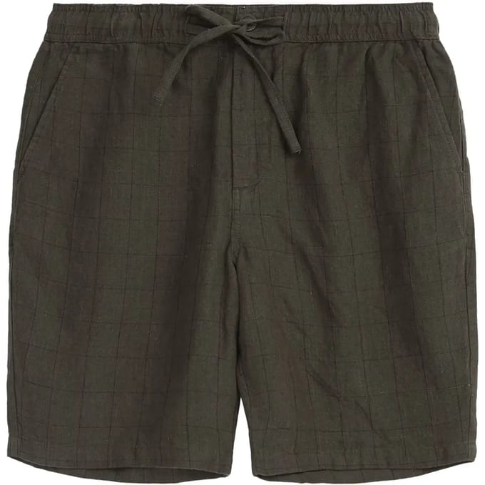 Linnen Geruite Shorts KnowledgeCotton Apparel Fig
