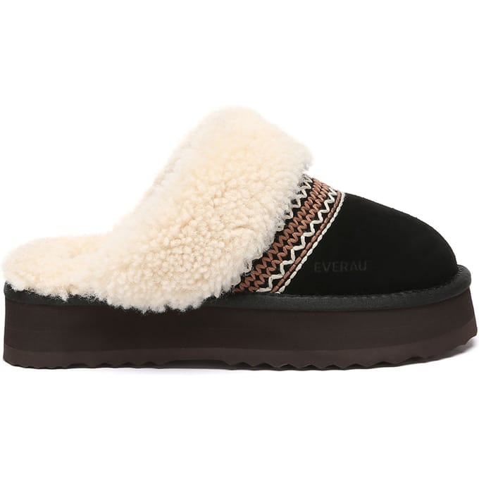 EVER AU Australië Dames Crake Gebreide Platform Schapenvacht Slippers