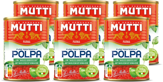 Mutti Polpa Basilicum 6 x 400 gram