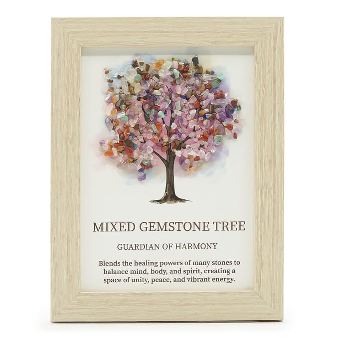 Edelsteenafbeelding - Levensboom - Meerkleurig (20x14,7x1cm)