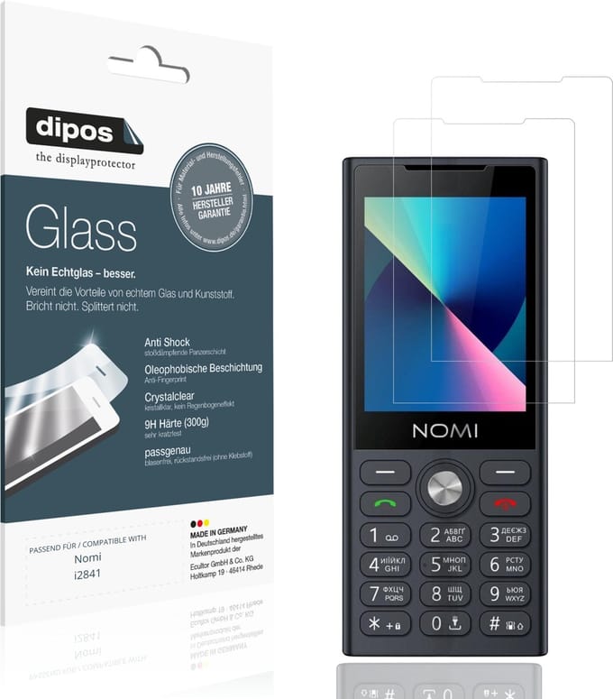 dipos – 2x Pantserfolie geschikt voor Nomi i2841 | 9H Screenprotector