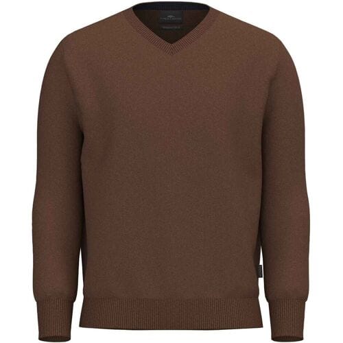 Fynch-Hatton Trui V-Neck Uni Color Cashmere Hazel / male