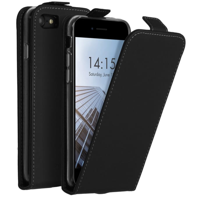 Accezz Hoesje - Geschikt voor Apple iPhone SE (2022) / SE (2020) / 8 / 7 - Flipcase - Zwart