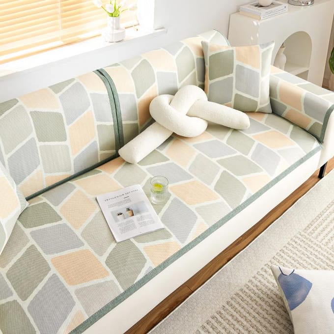 Antislip Sofa Zitkussen Stoffen Kussen Sofa Kussen Ijs Sofa Hoes Zomermat 60*60cm
