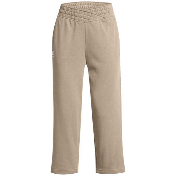 Under Armour Dames Terry Handdoek Cropped Wijd Been Trainingsbroek (Bruin)