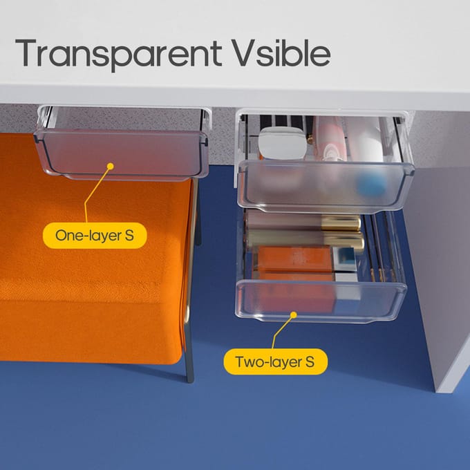 Onder het bureau onzichtbare lade kantoorbenodigdheden organizer slaapzaal bureau ruimtebesparende opslag Two-layer S wit