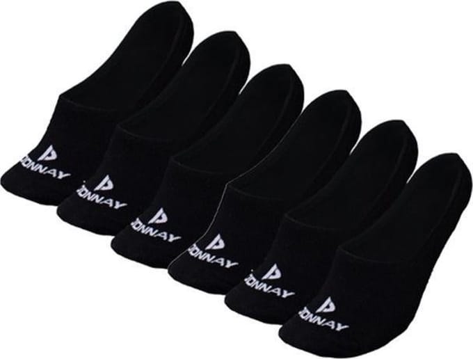 6-Pack Donnay - Footies - Antislip sokken - Black (020) - maat 43-46