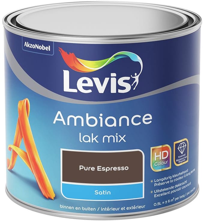 Levis - Ambiance Lak Satin Mix - Pure Espresso - Mengverf - 0,5 L