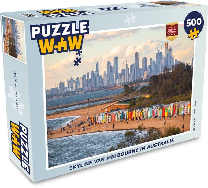 Puzzel Skyline van Melbourne in Australië - Legpuzzel - Puzzel 500 stukjes