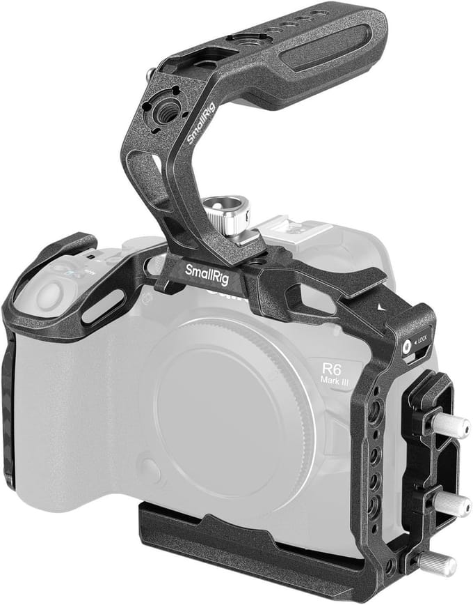 Handheld Cage Kit voor Canon R6 Mark III met Handvat, Compleet Cage en HDMI/USB-C Kabelklem