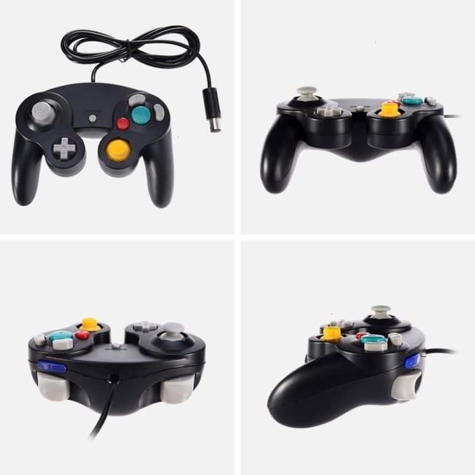 Manette de jeu - Nintendo - Lot de 2 - Noir - Filaire - Compatible Wii et GameCube noir