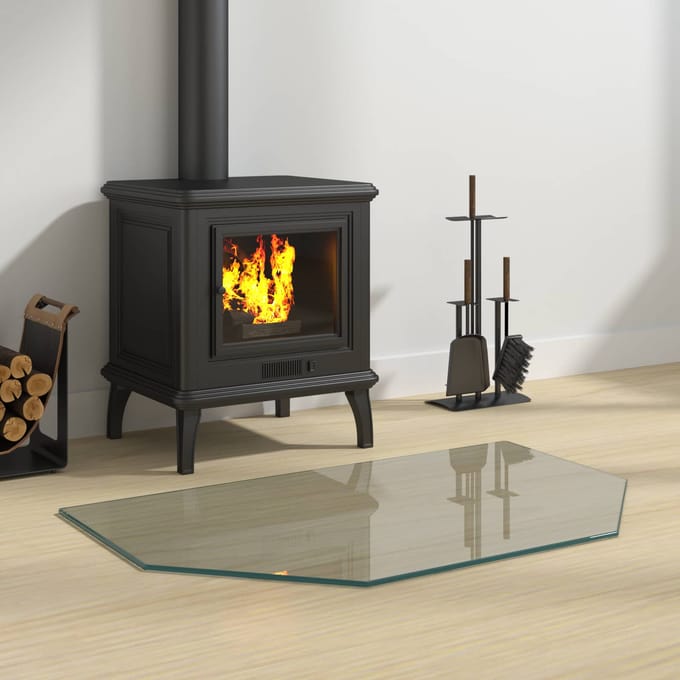 vidaXL Vuurplaats Glazen Plaat Transparant 80 x 50 cm Glas
