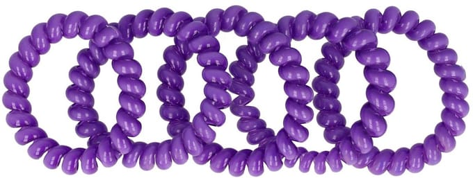 Haarsoires Haarelastieken Invisibobble - Basic - Telefoondraad - Paars - Set van 5 - Spiraal Haar Elastieken - Haarvriendelijk