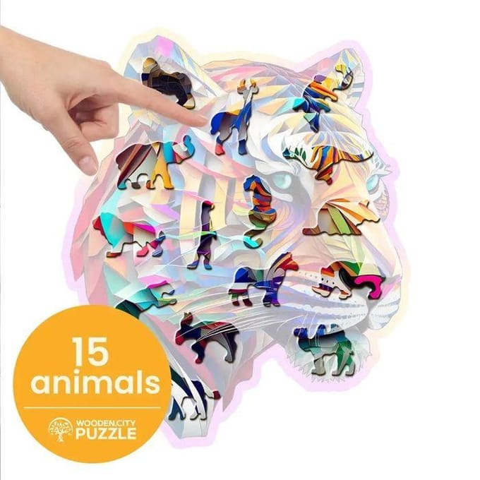 Puzzel - Kleurrijke tijger - Hout - 150st.