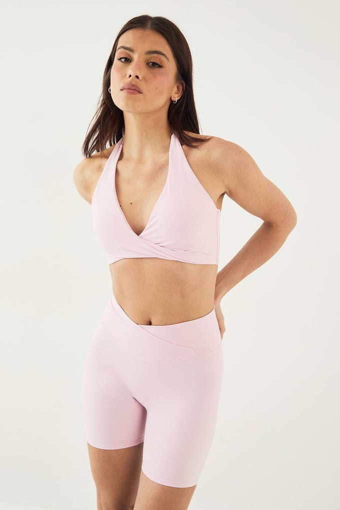 Dames Dsgn Studio Ultra Sculpt Wikkel Taille Fietsshort | Pink | Maat: Large