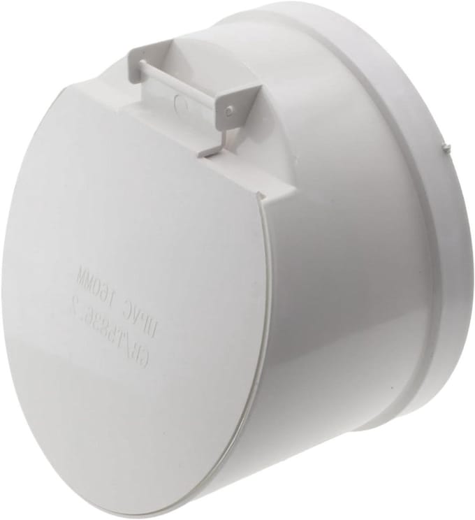 Vloerafvoer - Afvoerbuis - Buitenafvoer - Automatisch sluitend - 160 mm - Wit