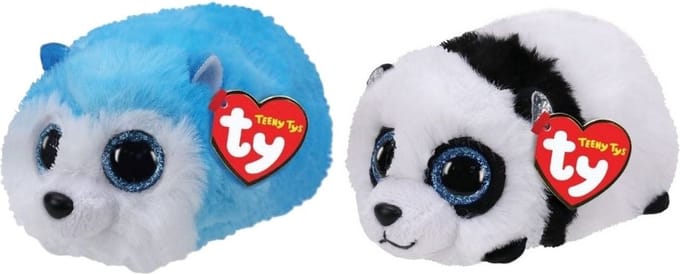 Ty - Knuffel - Teeny Ty's - Slush Husky & Bamboo Panda