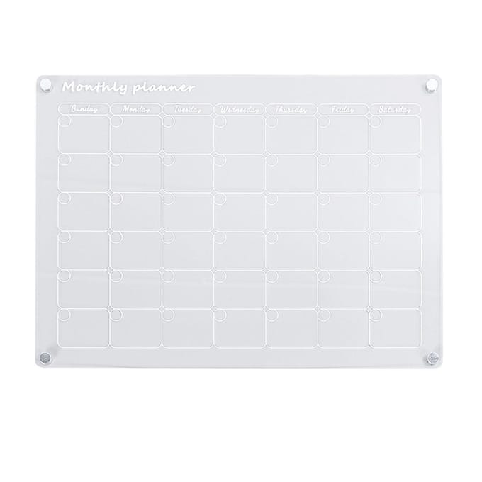 Koelkast Kalenderbord Herbruikbaar Acryl Magnetische Koelkast Planner voor Keuken Thuiswerken white