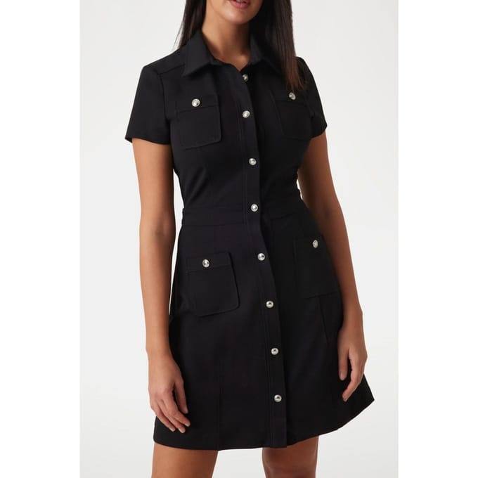 GUESS  Eco Es Ss Elora Pockets Jet Black A996 Größe: S | Blusenkleider Outlet | Damen | Schwarz