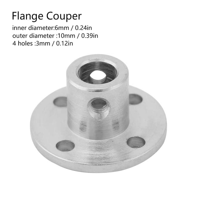 2 stuks M3 Starre Flenskoppeling Motoras Koppeling Connector ID 6mm OD 10mm white