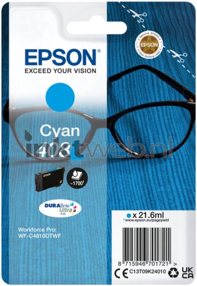 Epson 408L cyaan Inktcartridge