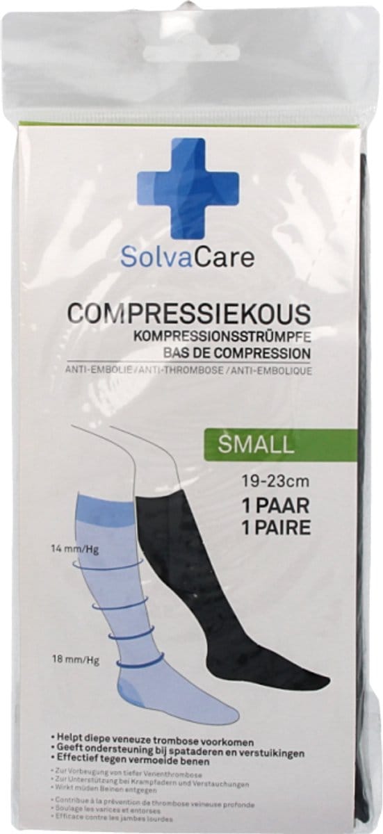 Solvacare Compressiekous zwart S 19 - 23 cm 1 Paar