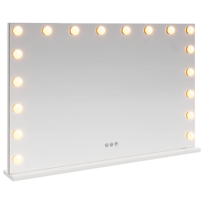 vidaXL - LED - Vanity - Spiegel - Wit - 80 - x - 10 - x - 52,5 - cm - Glas - en - Staal