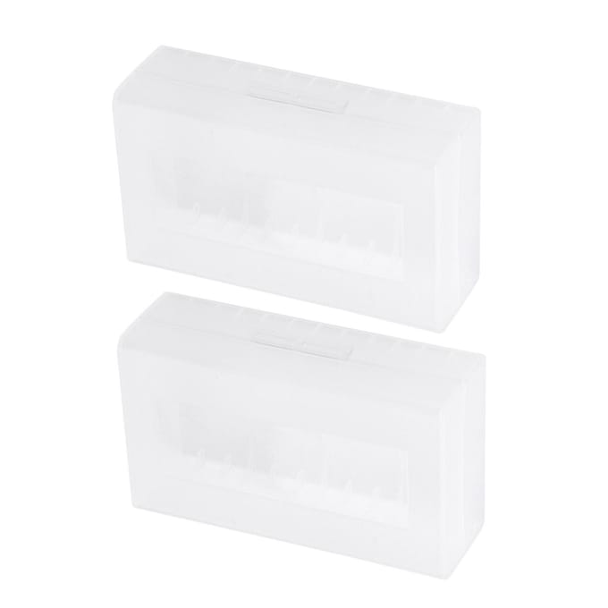 2PCS 2*2070021700 Battery Box Container NonWaterproof Battery Storage Box white