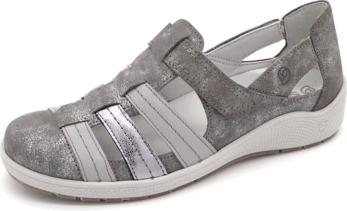 Suave Dames Bandschoen - 18507T4 Grijs/Zilver - Maat 41