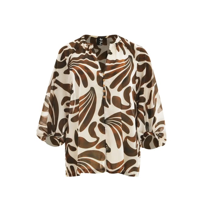 Dames blouse met lange mouwen bedrukt Mat Fashion