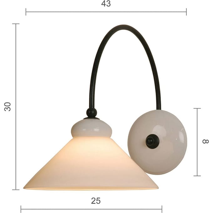 Menzel Provence La Maison wandlamp, kap wit