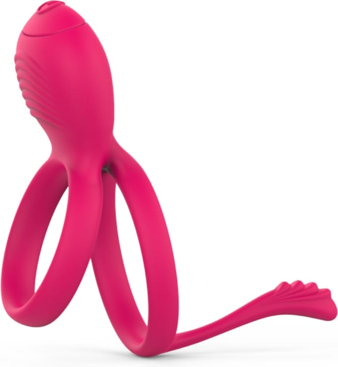 Vibrerende dubbele cockring - Roze