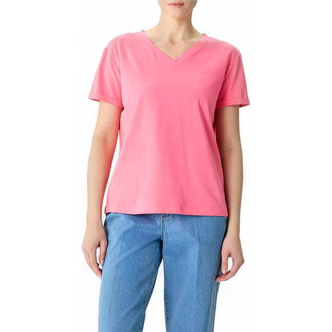 comma - female - Zacht T-shirt in een ontspannen pasvorm met geborduurd logo