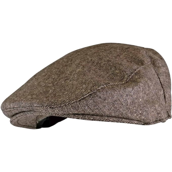 Traditionele platte pet van geruite wolmix voor heren - GL227 Bruin