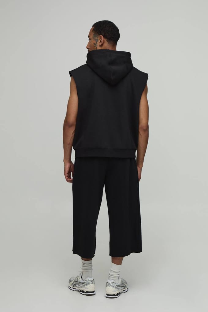 Longline Heren Sport Jort | Black | Size Medium