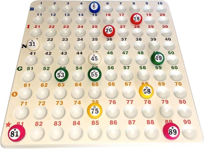 Inbouw Controlebak voor 90 Bingoballen - Met Nummers 1-90