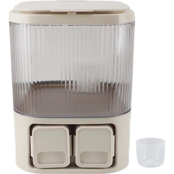 Rijstbewaarcontainer Grote Capaciteit Vochtpreventie Luchtdicht Plastic Bloemhouder Dispenser L gray