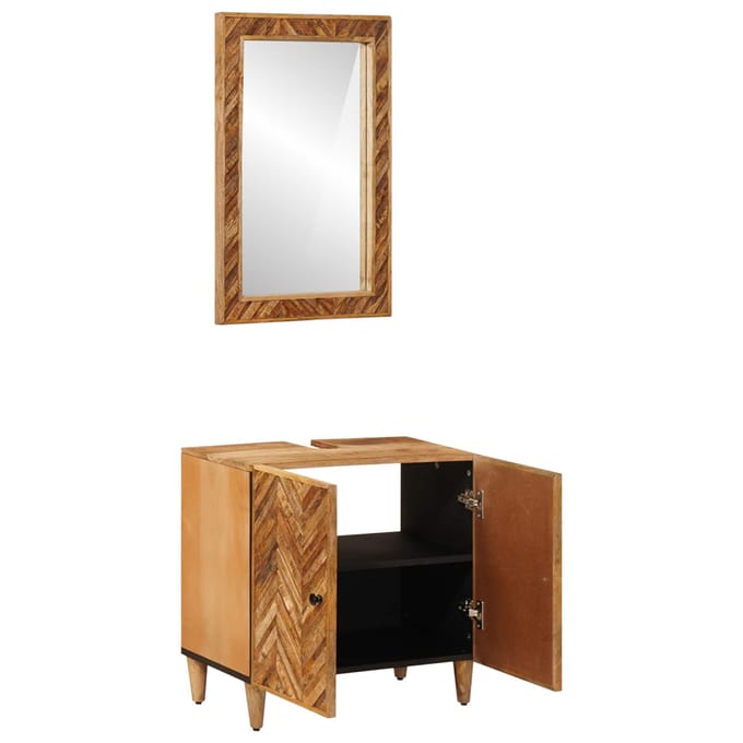 vidaXL - Badkamerkast - set - 2 - st - 62 - x - 33 - x - 58 - cm - Massief - Mango - Hout