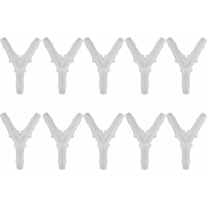 10 STUKS Zachte Slangkoppelingen Y-Type Connector Aquarium Vistentank Luchtpomp Verbinding 3-Weg Connector Type 1 white