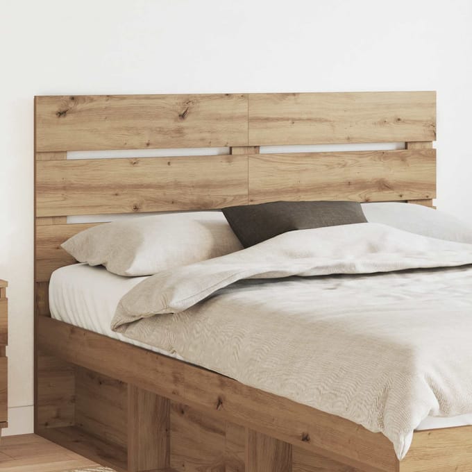 vidaXL - Hoofdbord - Artisan - Eiken - Bewerkt - hout