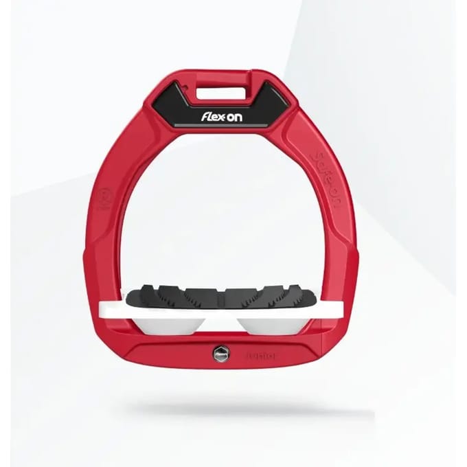 Veiligheidsstijgbeugels Paardenrijden Inclinatie Grip Rood/Wit/Wit Kinderen Flex-On Safe-On