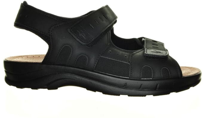 Zwarte Herensandaal Velcro Flyflot maat 46
